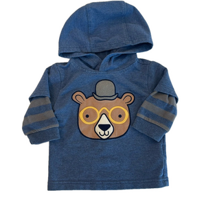 4/20$ Baby bear with glasses hoodie size 6-9 months